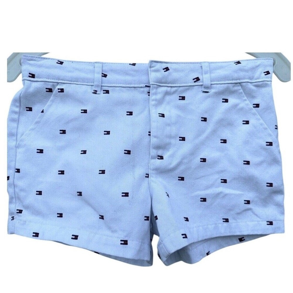 Tommy Hilfiger Kids Size 12 Light Blue Embroidered Flag Logo Chino Shorts‎